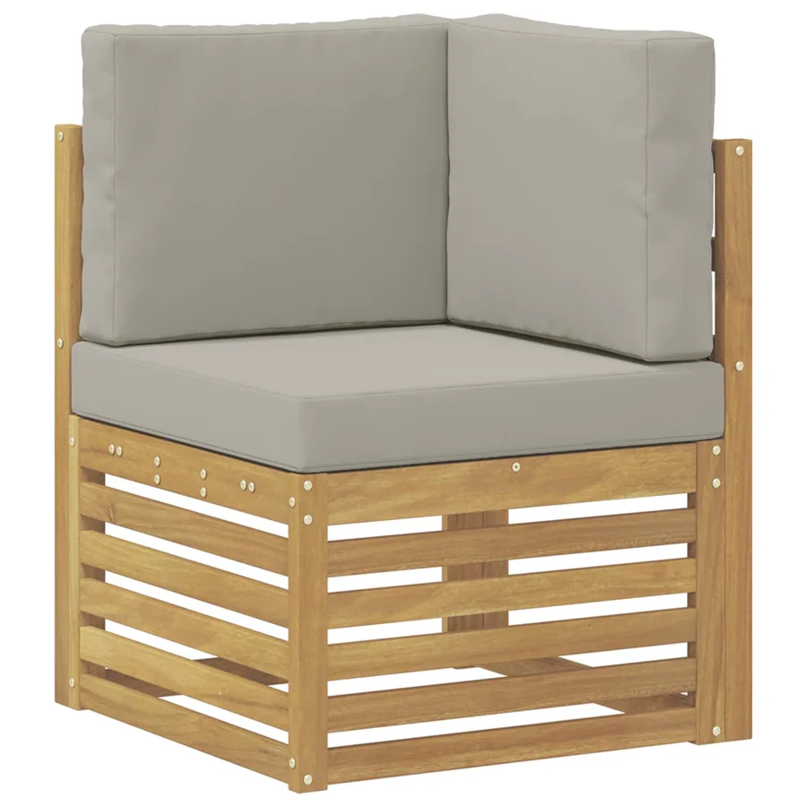 Ensemble de canapés d'extérieur 8 pcs Blanc et gris clair - 5