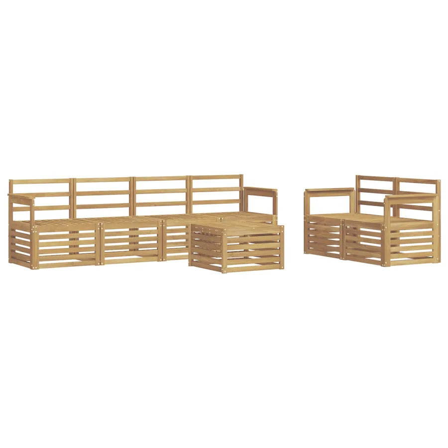 Ensemble de canapés d'extérieur 7 pcs Blanc - 2