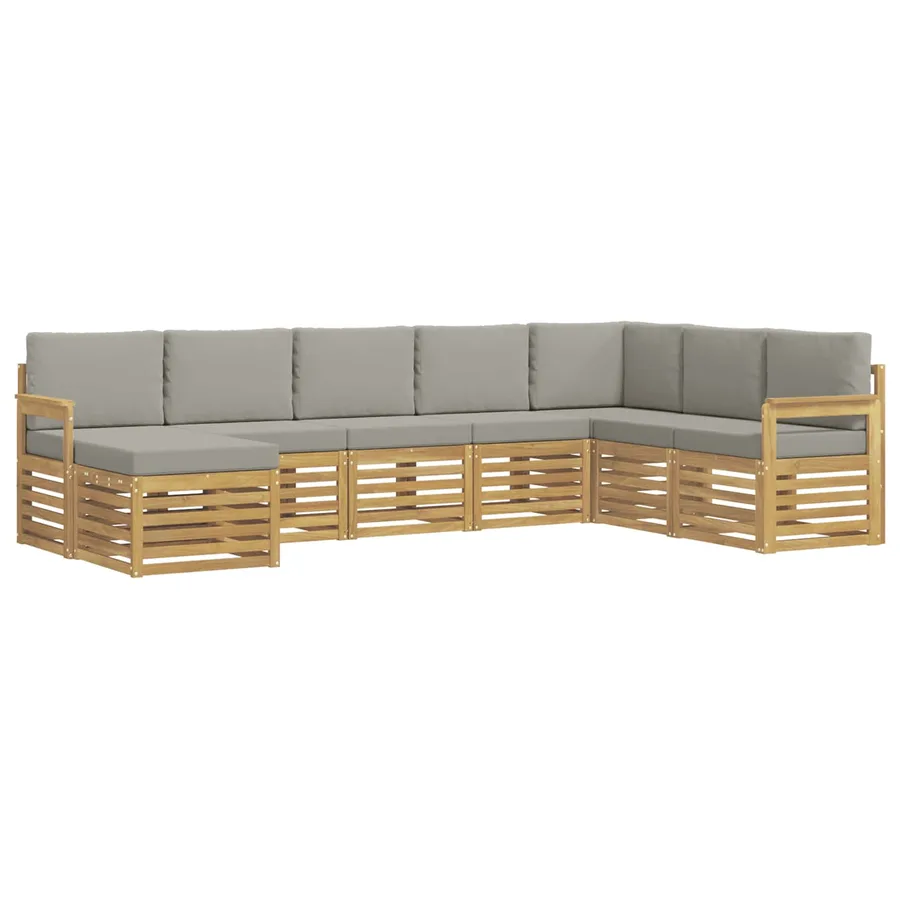 Ensemble de canapés d'extérieur 6 pcs Blanc et gris clair - 2