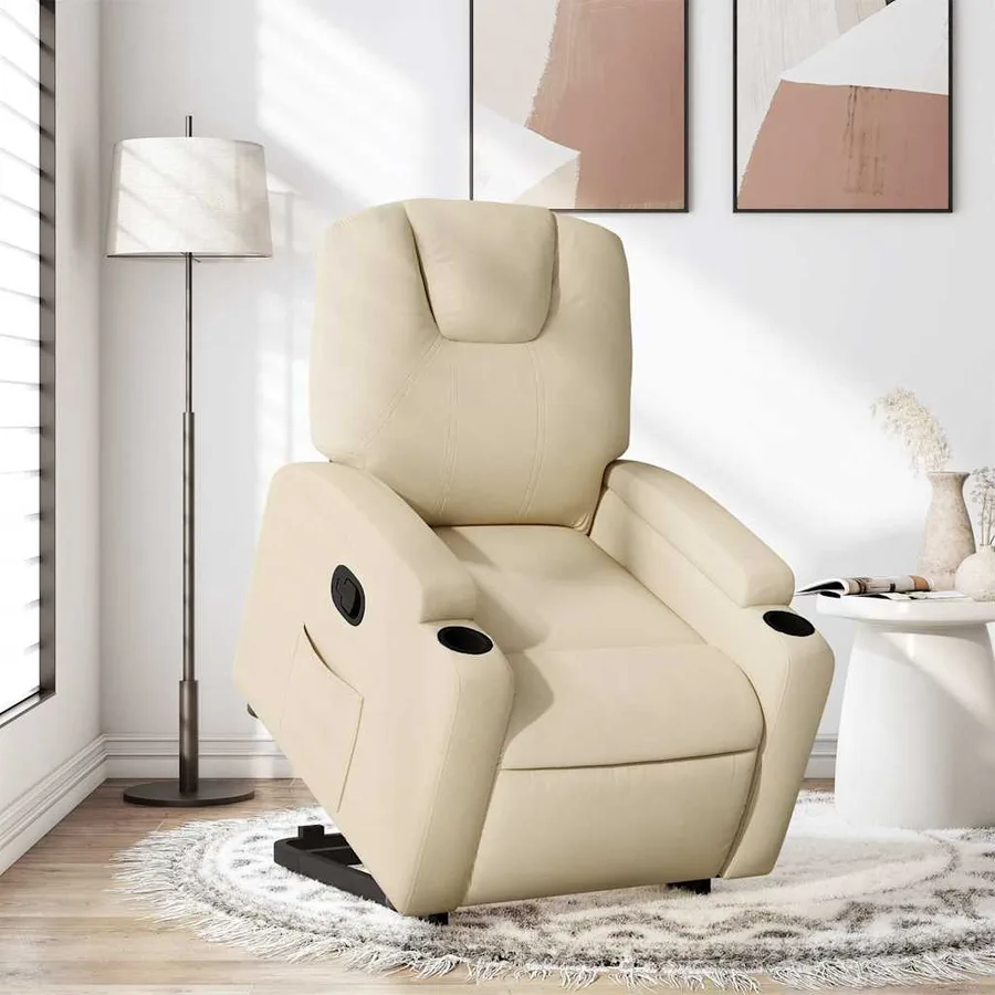 Fauteuil inclinable Crème Tissu - 15