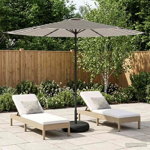 Parasol de jardin avec base 300 x 300 cm Polyester