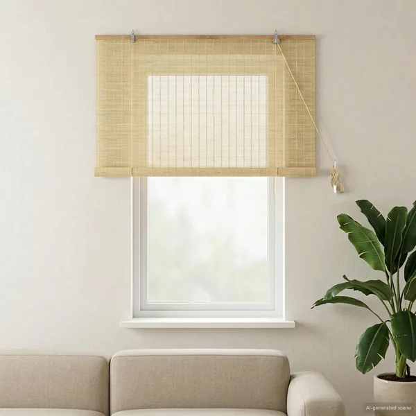 Store enrouleur Naturel 130 x 160 cm Bambou