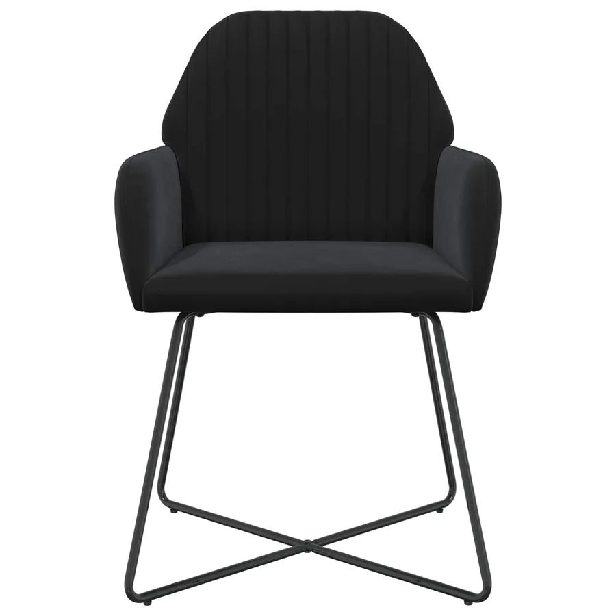 Chaises de salle à manger 2 pcs Velours Noir 55 x 50 x 84 cm - 3