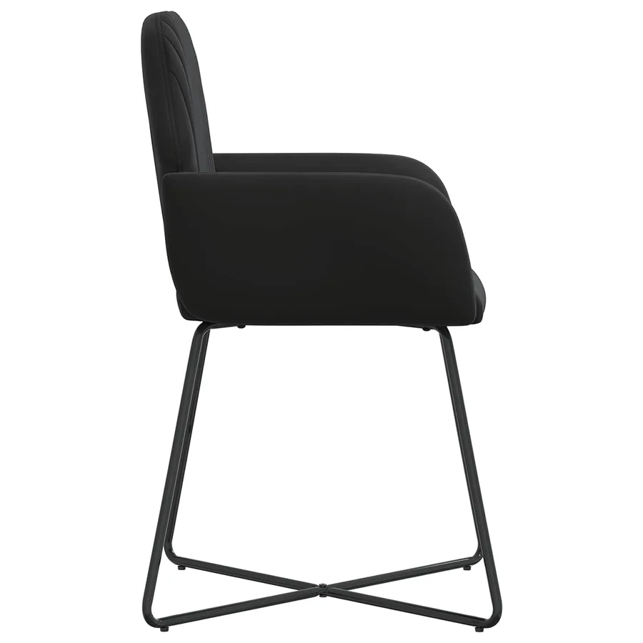 Chaises de salle à manger 2 pcs Velours Noir 55 x 50 x 84 cm - 4