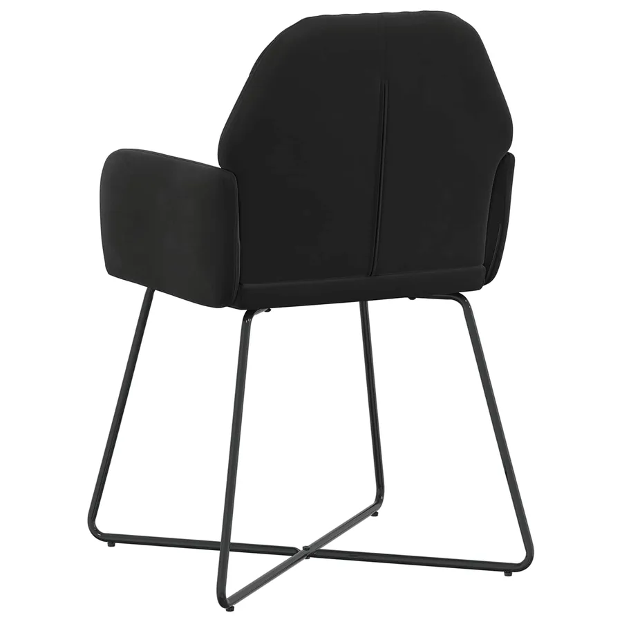 Chaises de salle à manger 2 pcs Velours Noir 55 x 50 x 84 cm - 5