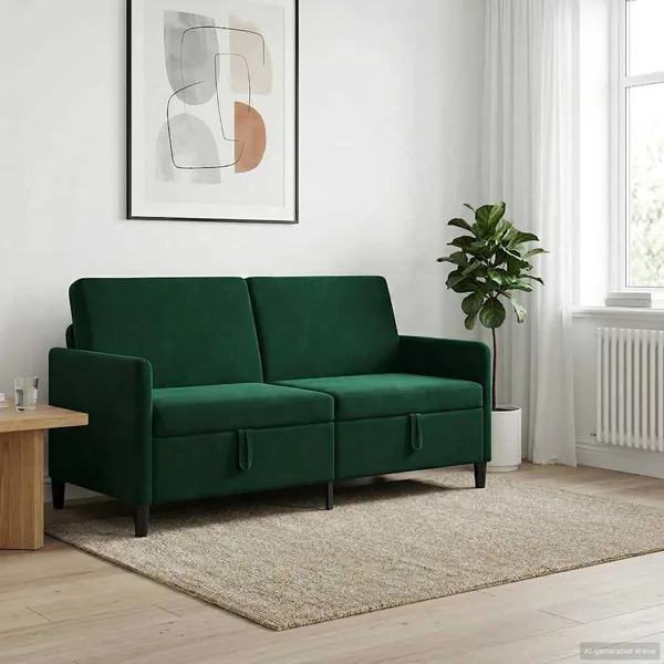 Sofa avec rangement Vert foncé 172 x 78 x 87 cm Polyester