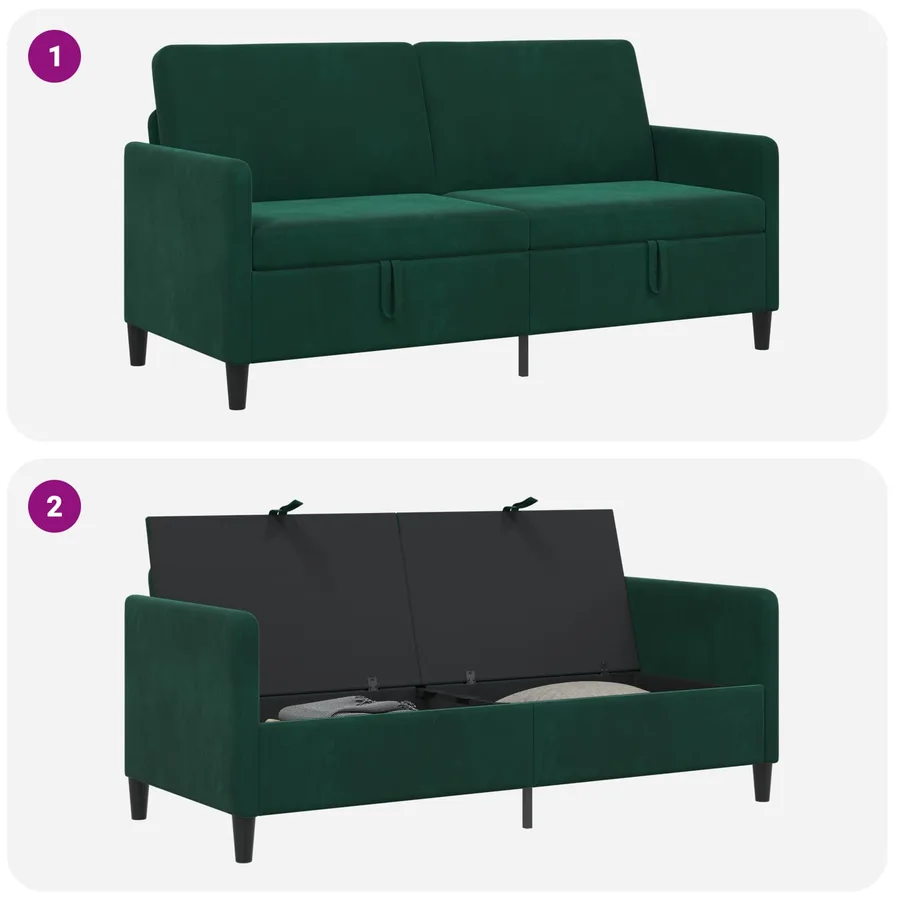 Sofa avec rangement Vert foncé 172 x 78 x 87 cm Polyester - 7