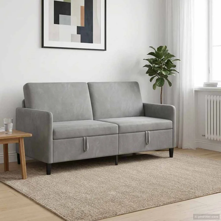 Sofa avec rangement Gris clair 172 x 78 x 87 cm Polyester