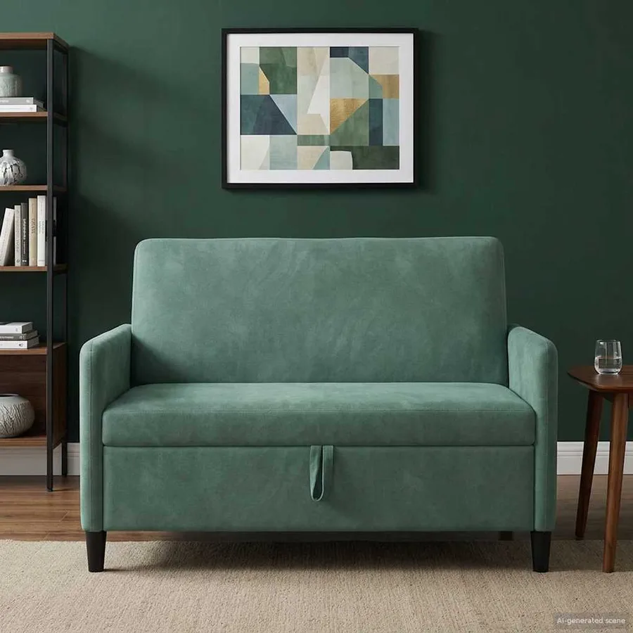 Sofa avec rangement Vert Mer 122 x 78 x 87 cm Polyester - 3