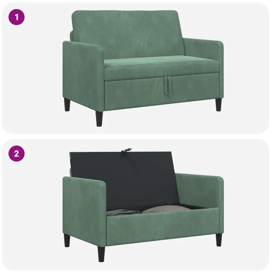 Sofa avec rangement Vert Mer 122 x 78 x 87 cm Polyester - 6