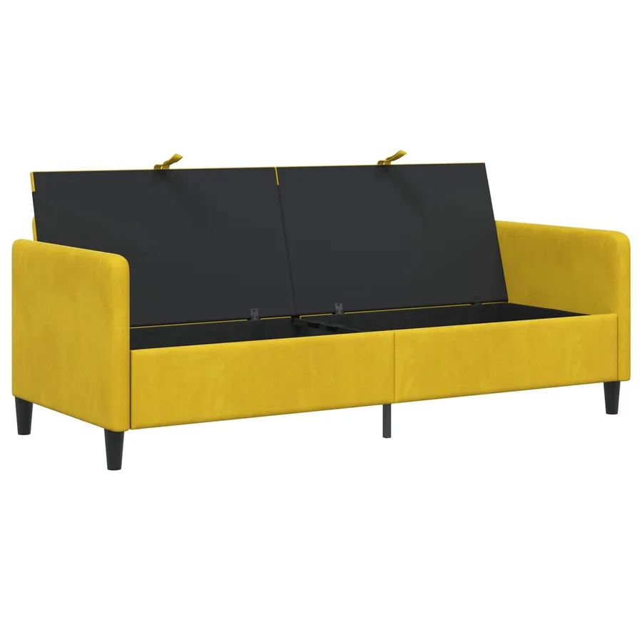 Sofa avec rangement Jaune 192 x 78 x 87 cm Polyester - 4