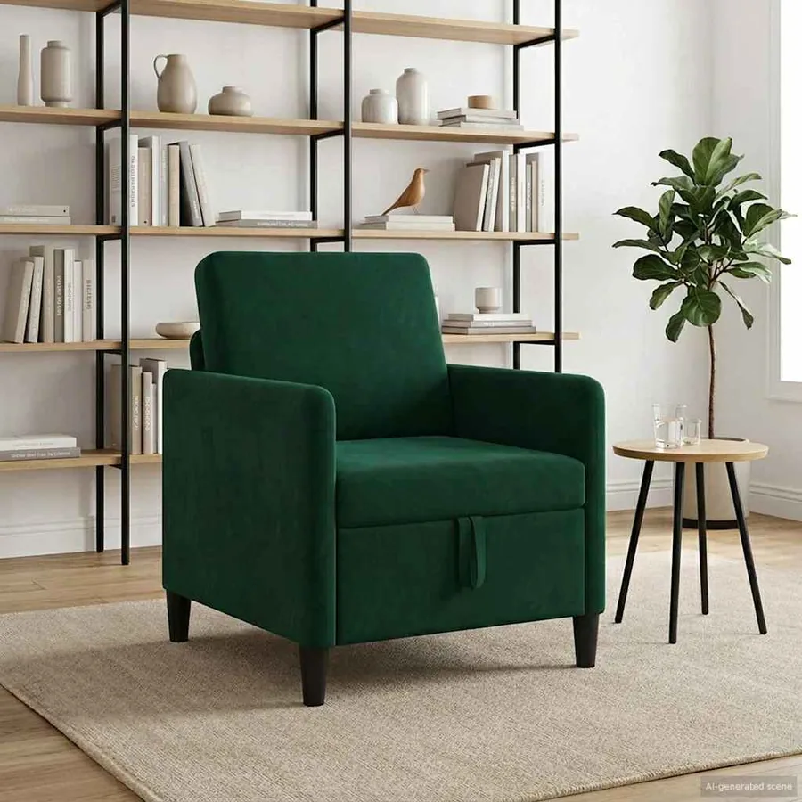 Sofa avec rangement Vert foncé 72 x 78 x 87 cm Polyester