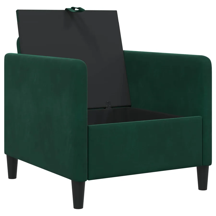 Sofa avec rangement Vert foncé 72 x 78 x 87 cm Polyester - 4