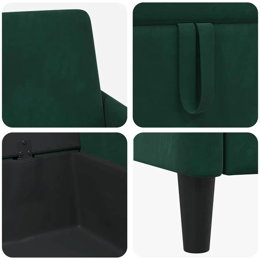 Sofa avec rangement Vert foncé 72 x 78 x 87 cm Polyester - 7