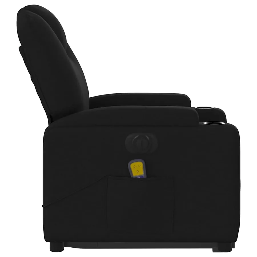 Fauteuil inclinable de massage électrique Noir Tissu - 10