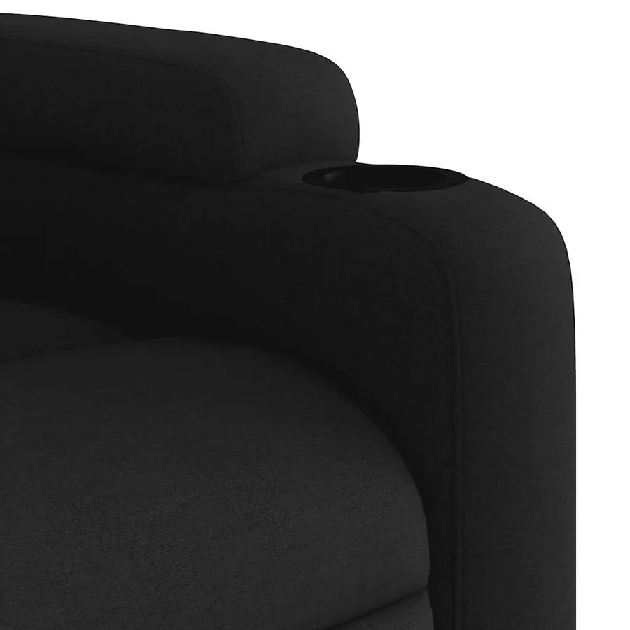 Fauteuil inclinable de massage électrique Noir Tissu - 12