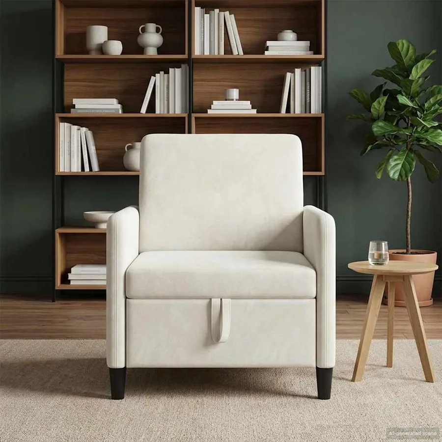 Sofa avec rangement Crème 72 x 78 x 87 cm Polyester