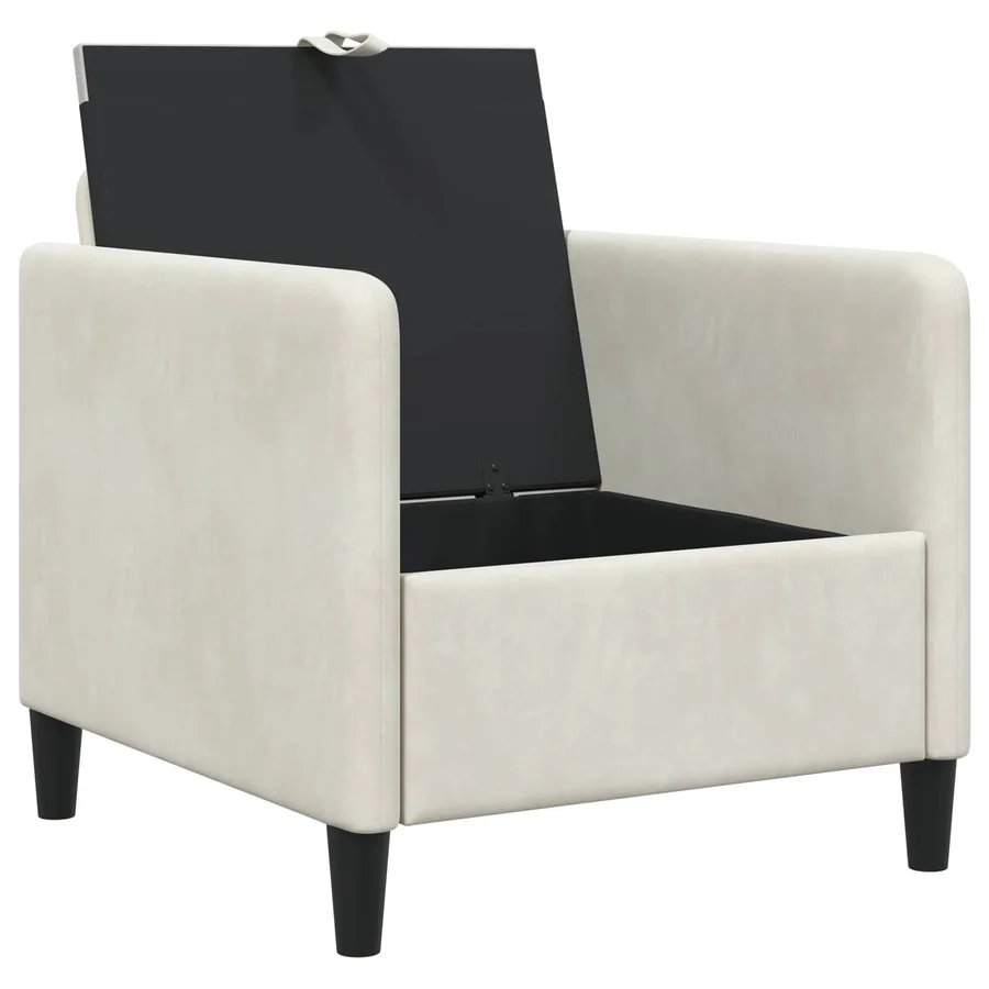 Sofa avec rangement Crème 72 x 78 x 87 cm Polyester - 4