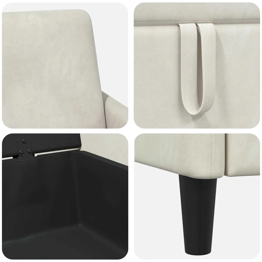 Sofa avec rangement Crème 72 x 78 x 87 cm Polyester - 7