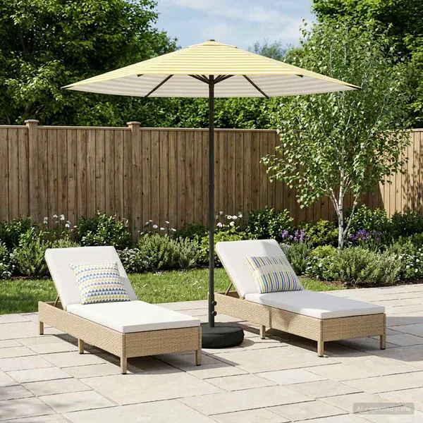 Parasol de jardin avec base 230 x 230 cm Polyester