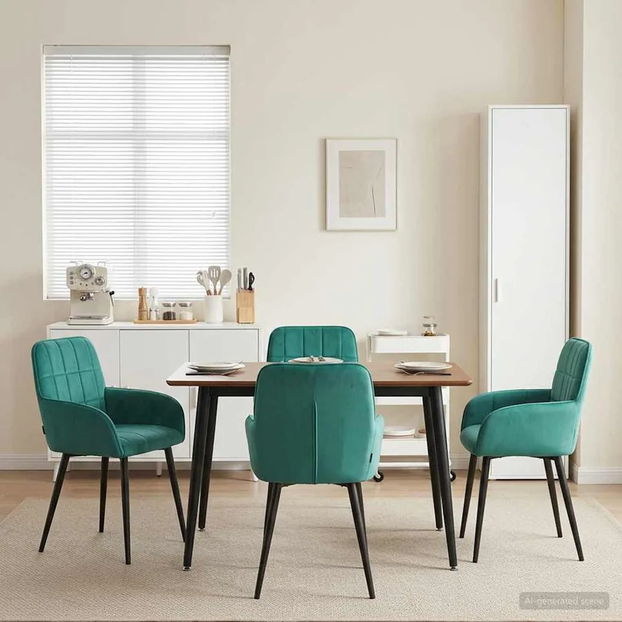 Chaises de salle à manger 4 pcs Velours Turquoise
