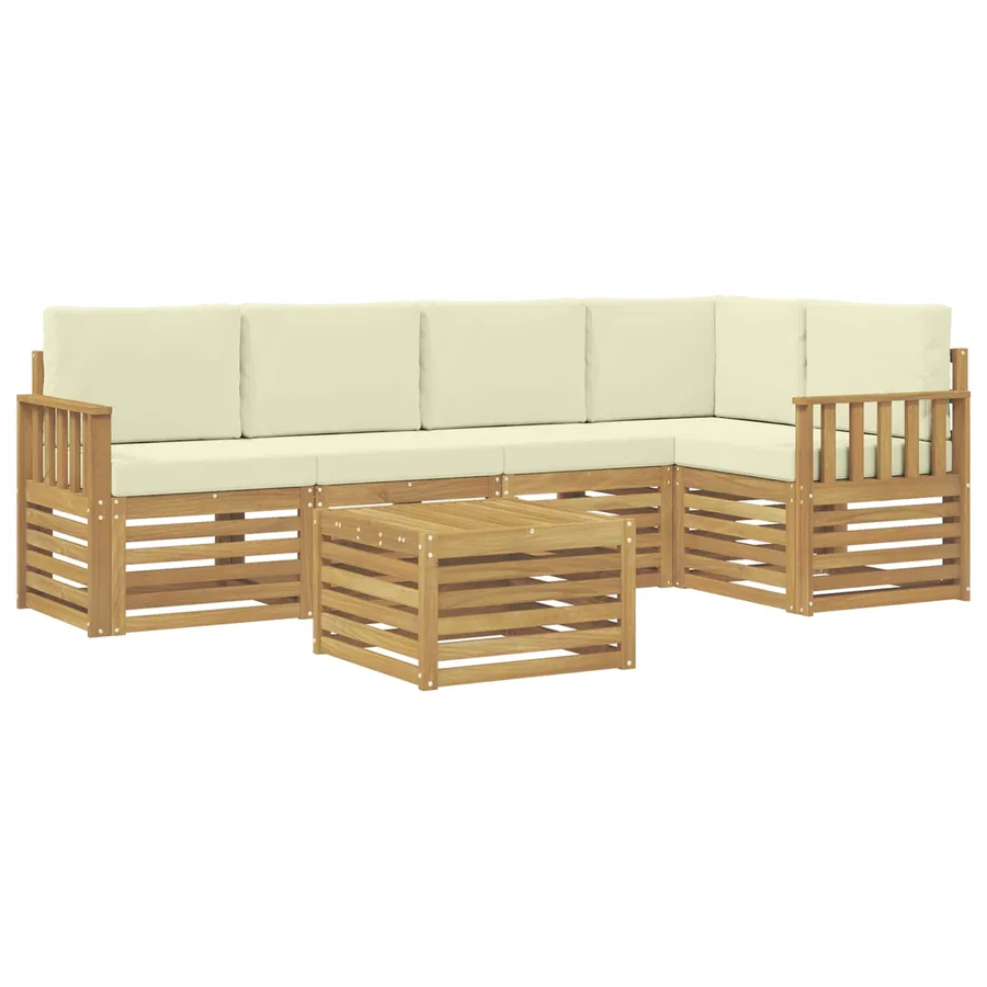 Ensemble de canapés d'extérieur 6 pcs Blanc et crème - 2