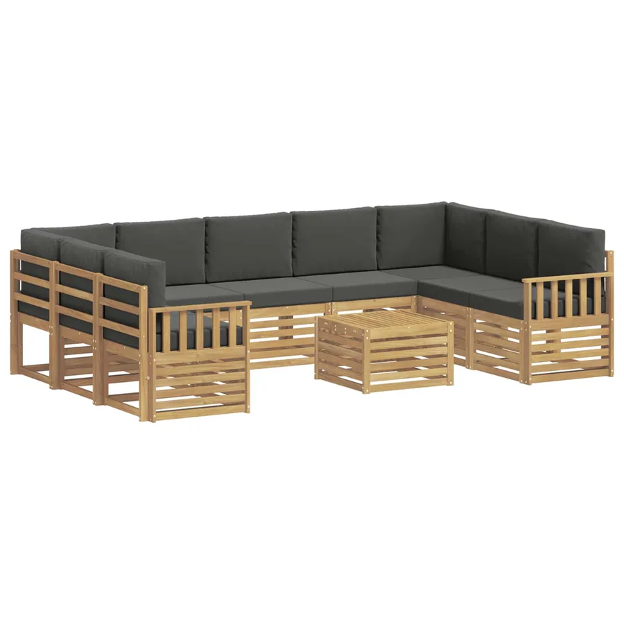 Ensemble de canapés d'extérieur 8 pcs Blanc et Anthracite - 2