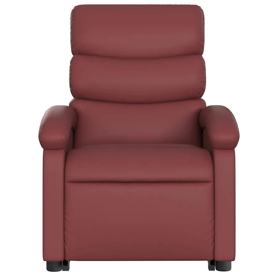 Fauteuil inclinable de massage électrique rouge bordeaux - 9