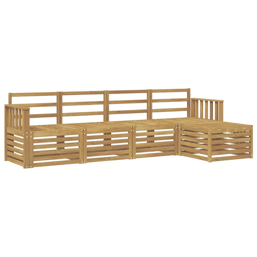 Ensemble de canapés d'extérieur 5 pcs Blanc 249 x 122,5 x 73 cm - 2