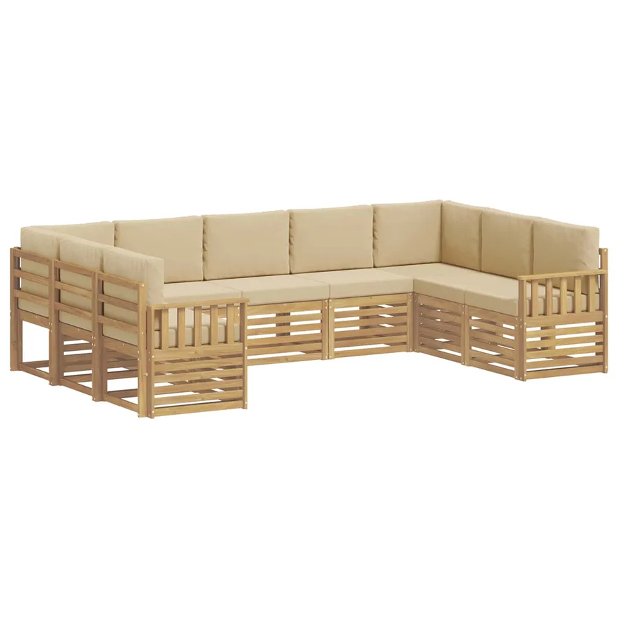 Ensemble de canapés d'extérieur 7 pcs Blanc et Beige - 2