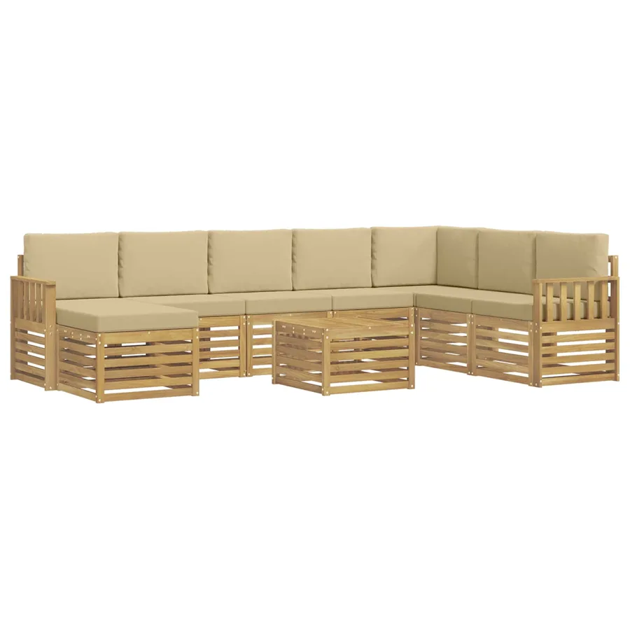 Ensemble de canapés d'extérieur 7 pcs Blanc et Beige - 2