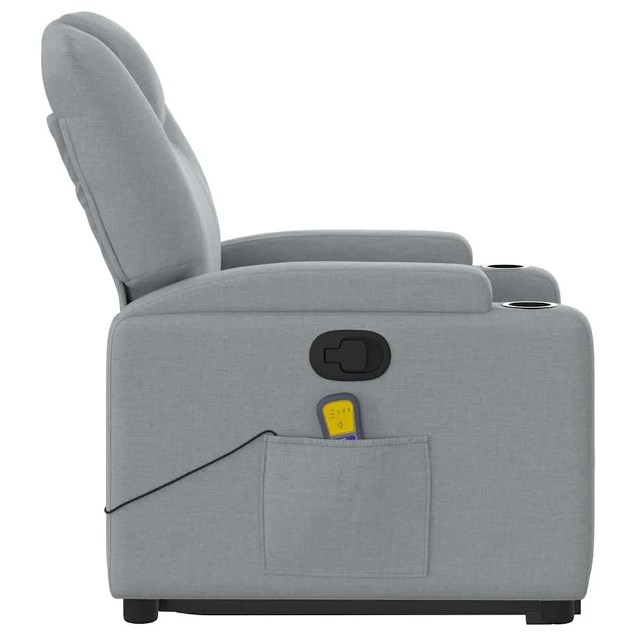 Fauteuil de massage inclinable Gris clair Tissu - 10