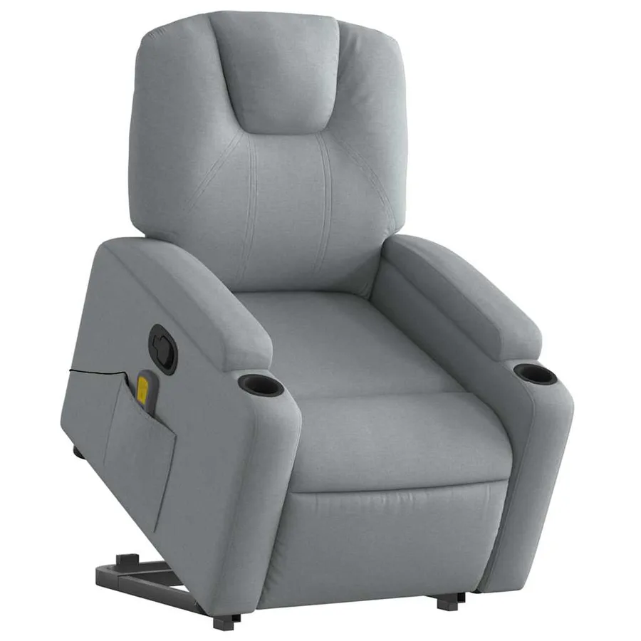 Fauteuil de massage inclinable Gris clair Tissu - 3