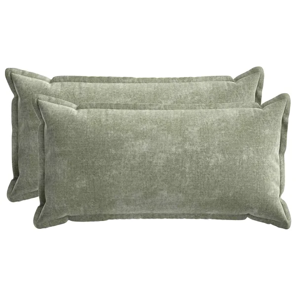 Housse de coussin 2 pcs HOUTEN Vert 40 x 80 cm Tissu Chenille