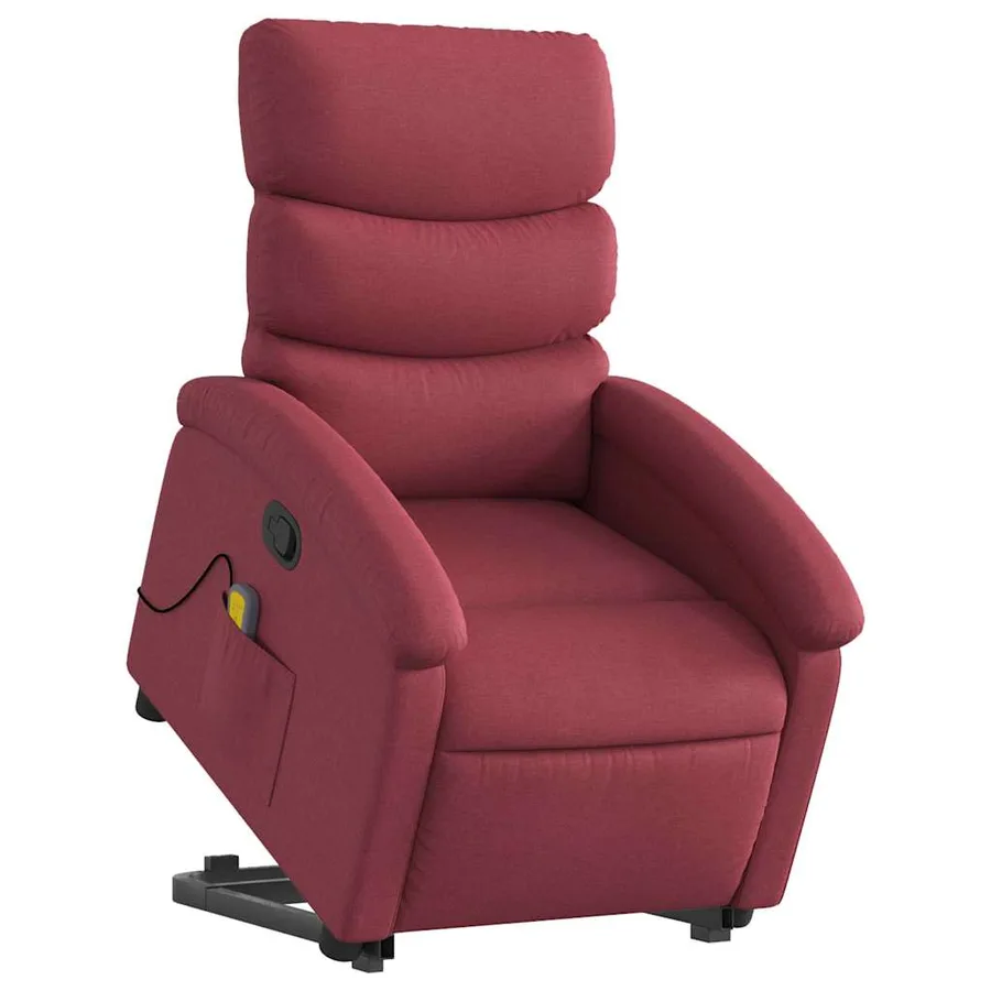Fauteuil inclinable de massage Rouge bordeaux Tissu - 3