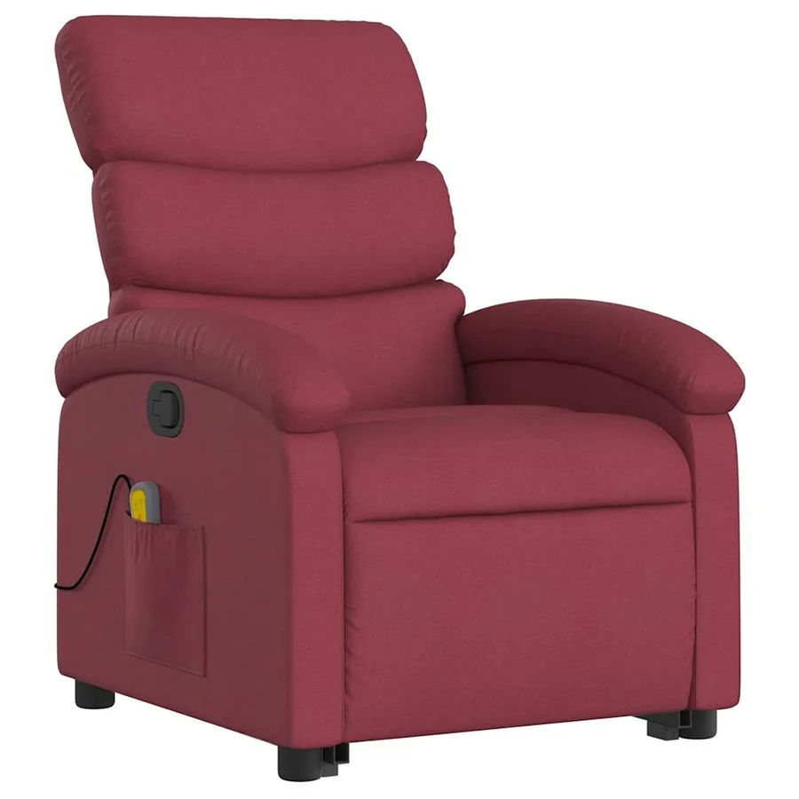Fauteuil inclinable de massage Rouge bordeaux Tissu - 4