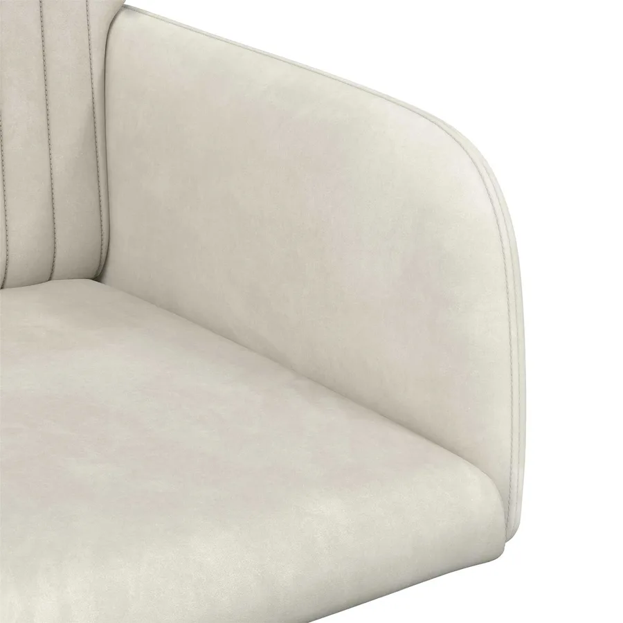 Chaises de salle à manger 4 pcs Velours Crème 55 x 50 x 84 cm - 5