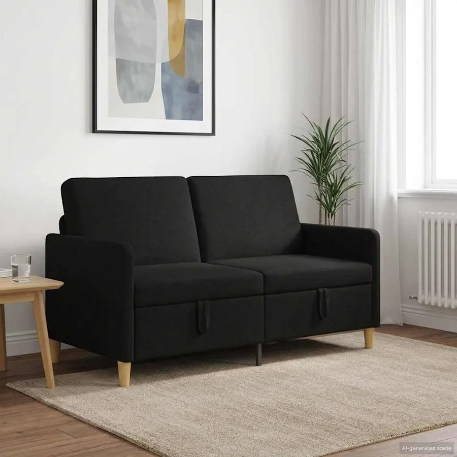 Sofa avec rangement Noir 152 x 78 x 87 cm Polyester - 3
