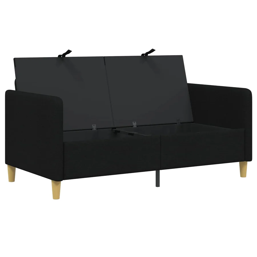 Sofa avec rangement Noir 152 x 78 x 87 cm Polyester - 4
