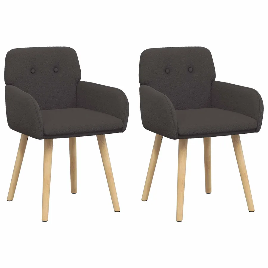 Chaises de salle à manger 2 pcs Bouclé Gris foncé - 2