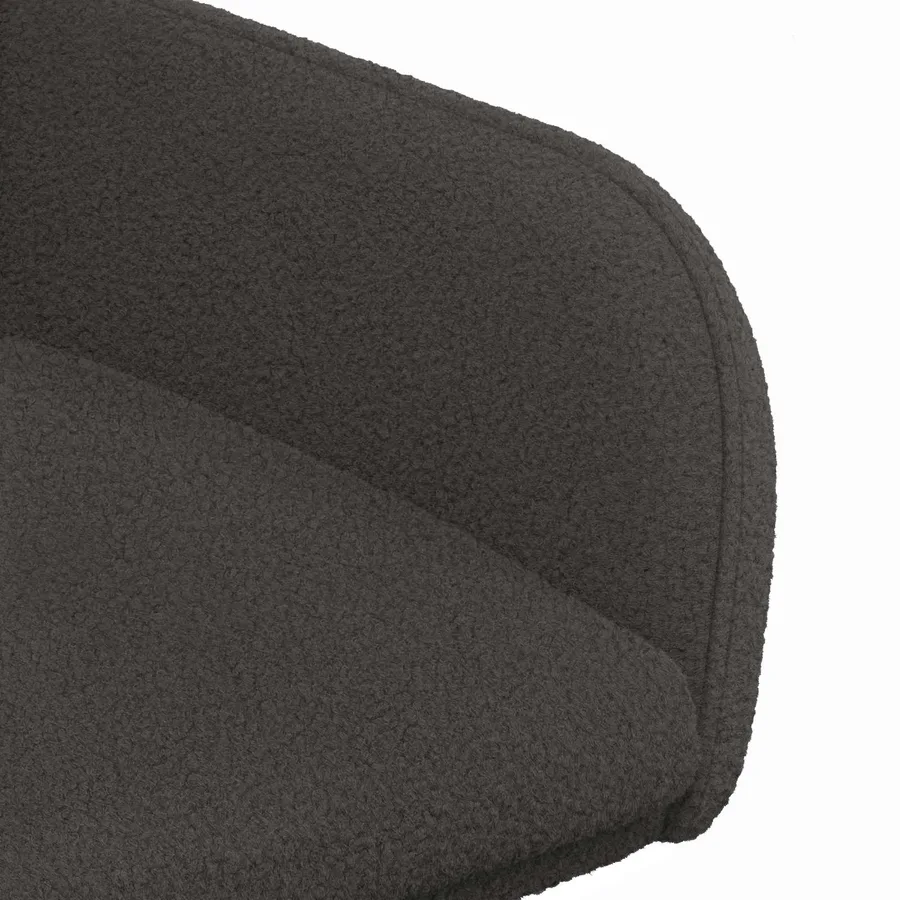 Chaises de salle à manger 2 pcs Bouclé Gris foncé - 7
