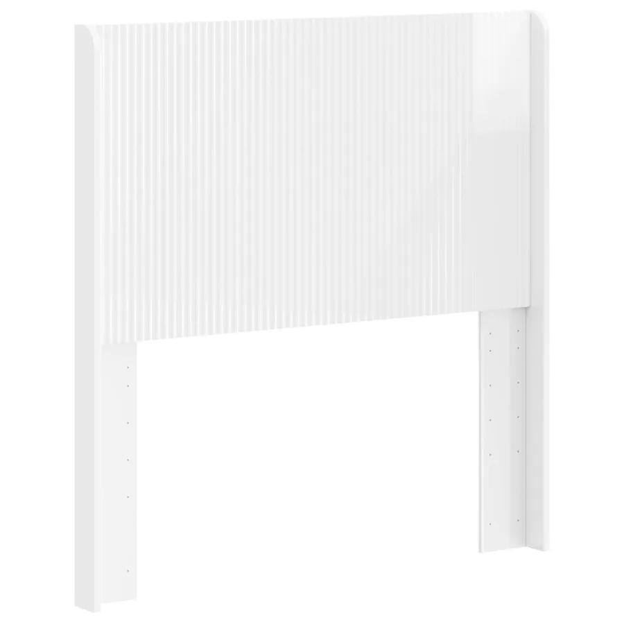 Tête de lit Blanc brillant Bois d'ingénierie - 2