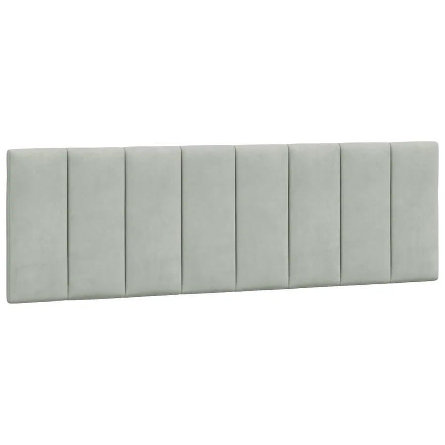 Coussin de tête de lit Hanko gris clair 152 cm velours - 2