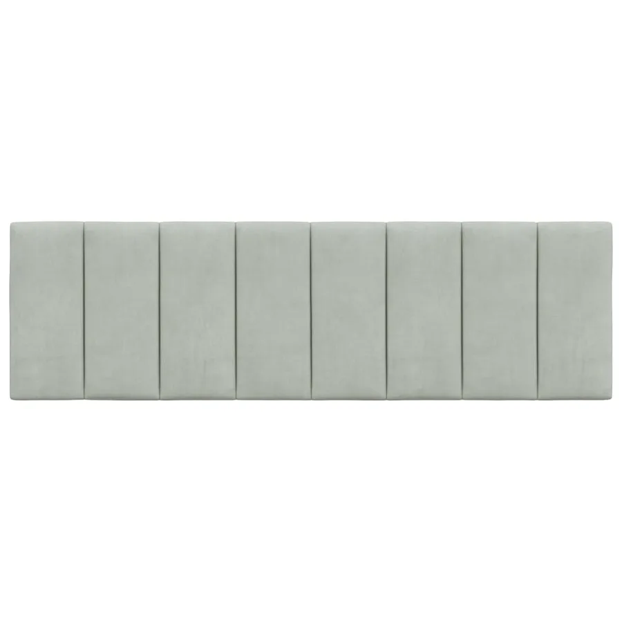 Coussin de tête de lit Hanko gris clair 152 cm velours - 5