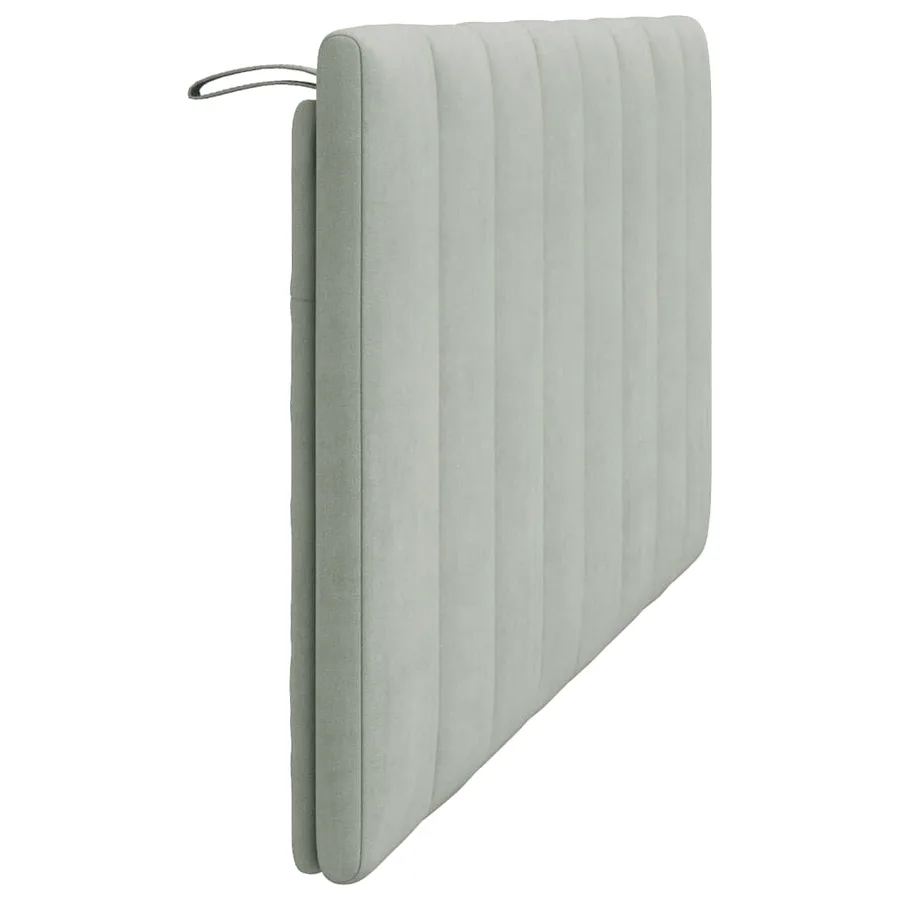 Coussin de tête de lit Hanko gris clair 152 cm velours - 6
