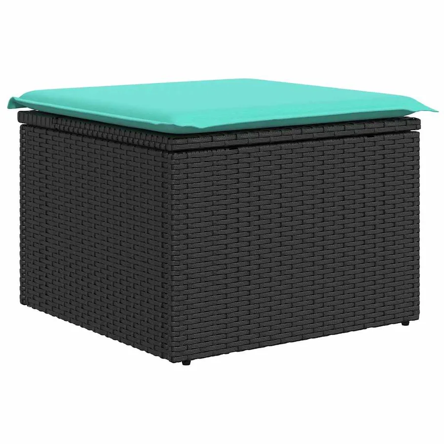Ensemble de canapé de jardin avec coussin 6 pcs Noir polyrotin - 5