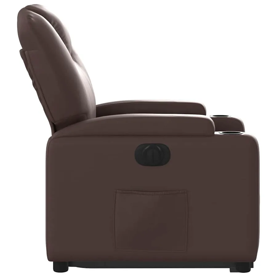 Fauteuil inclinable électrique marron similicuir - 10