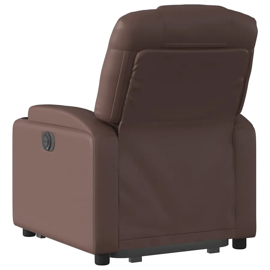 Fauteuil inclinable électrique marron similicuir - 5