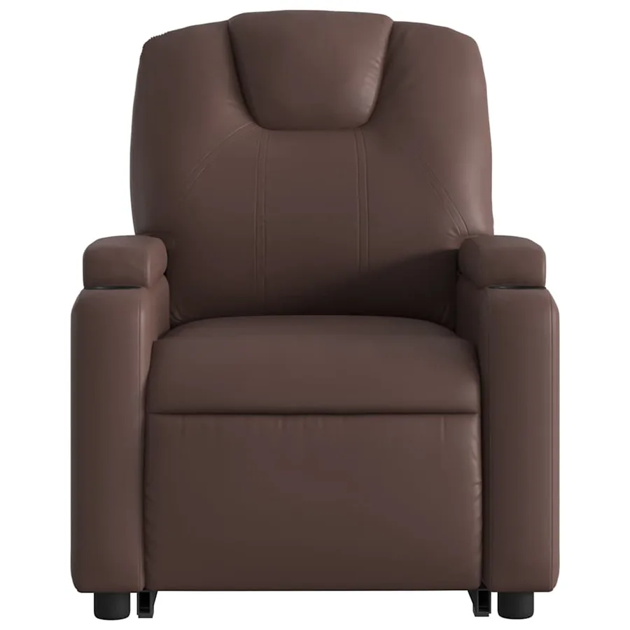 Fauteuil inclinable électrique marron similicuir - 9