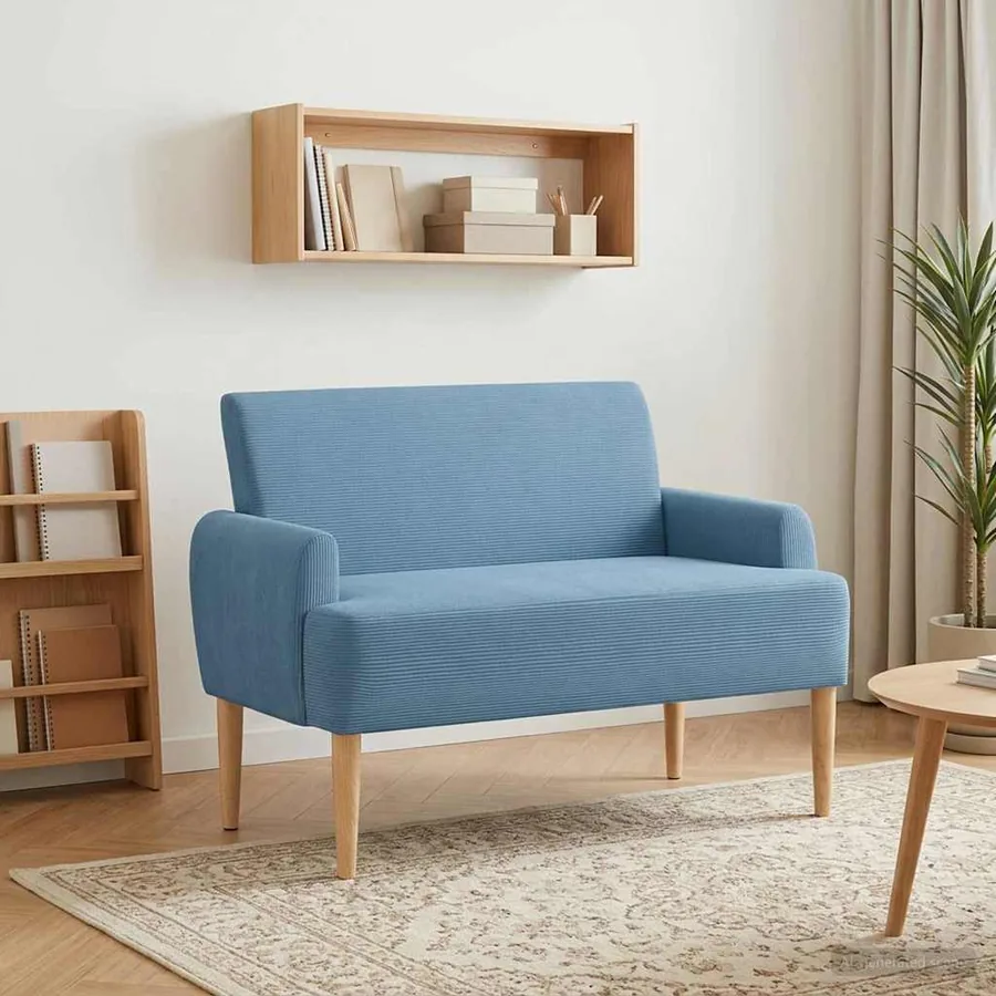 Canapé love seat avec capitonnage en boutons Bleu